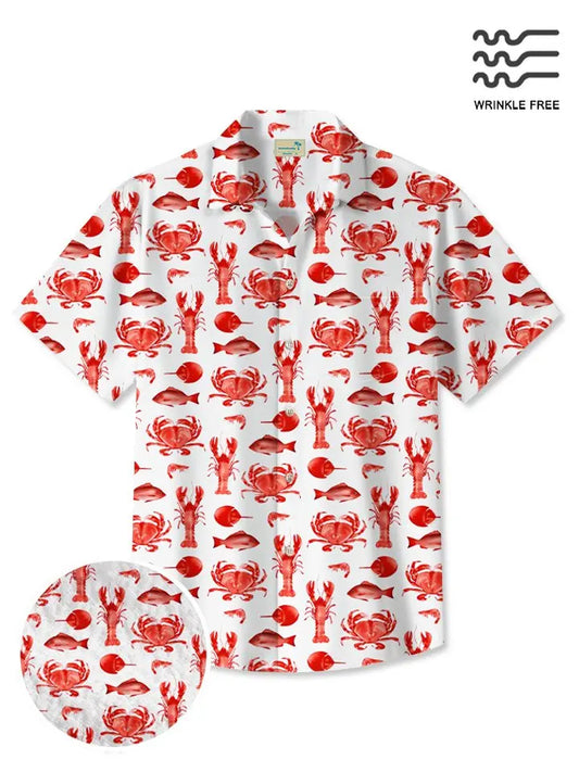Summer Ocean Fish Squid Vacation Hawaiian Shirt For Tropical Holidays, Resort Trips, And Relaxed Coastal Style