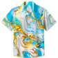 Creative Watercolor Summer Oil Stereo Vacation Hawaiian Shirt For Summer Vacation, Beach Travel, And Casual Wear