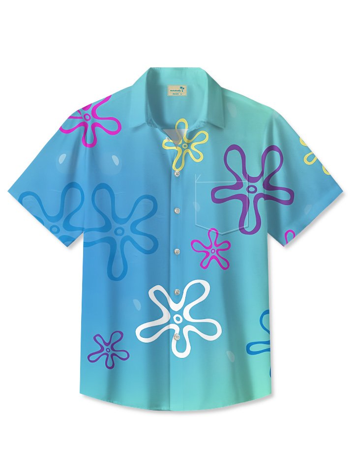 Floral Summer Ombre Plant Vacation Hawaiian Shirt For Beach Days, Summer Outings, And Thoughtful Gift Giving