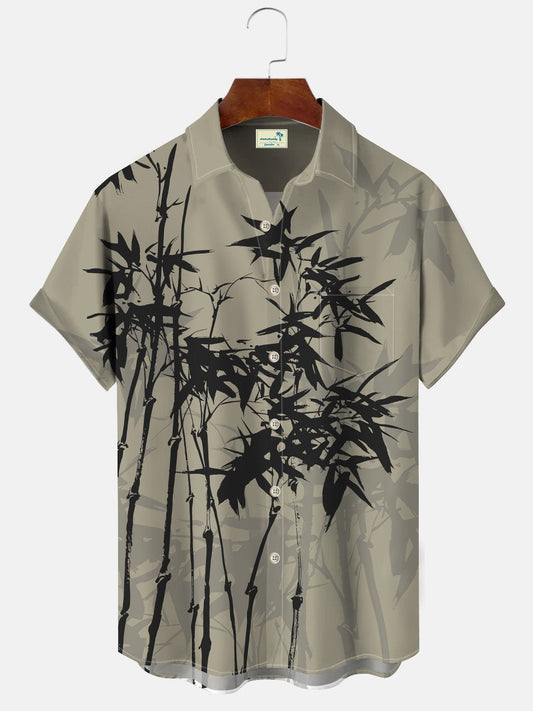 Summer Plant Bamboo Vacation Hawaiian Shirt For Resort Trips, Coastal Parties, And Warm Weather Style