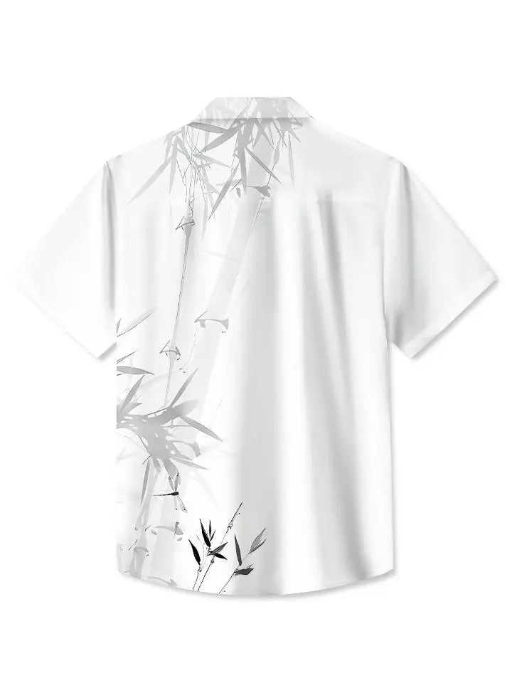 Summer Plant Bamboo Vacation Hawaiian Shirt For Summer Vacation, Beach Travel, And Casual Wear