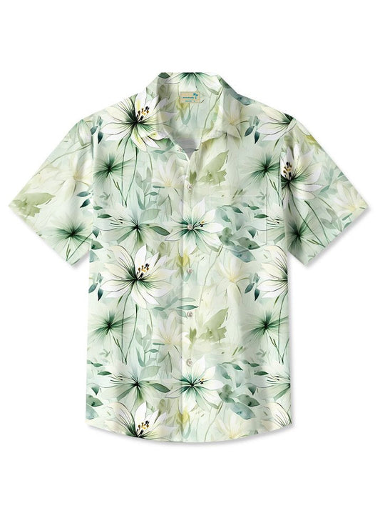 Floral Summer Plant Leaves Vacation Hawaiian Shirt For Beach Days, Summer Outings, And Thoughtful Gift Giving