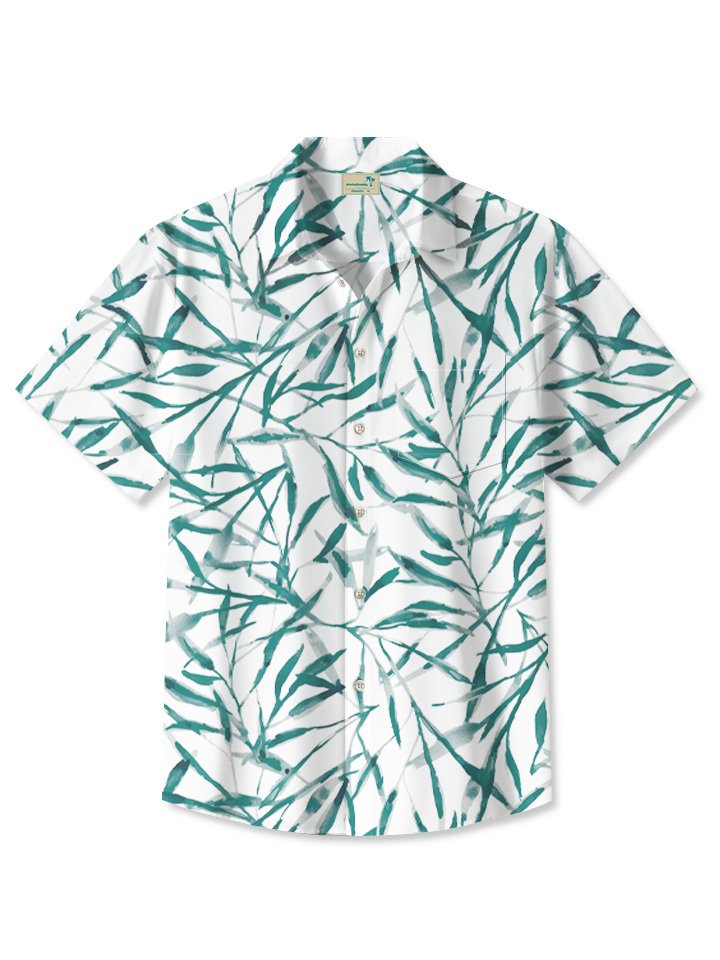 Summer Plant Leaves Beach Casual Vacation Hawaiian Shirt