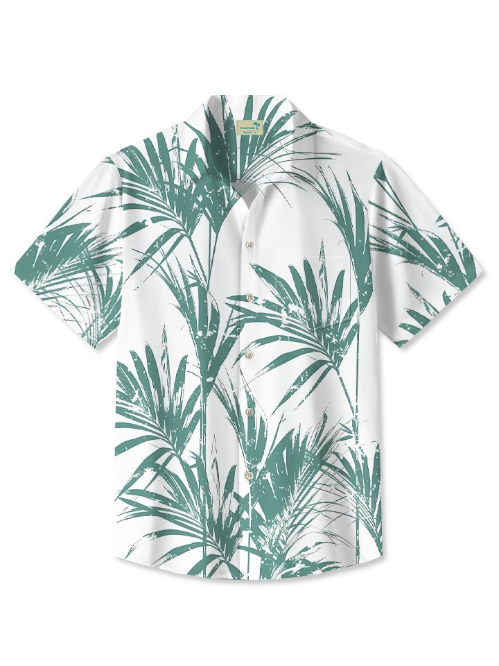 Summer Plant Leaves Vacation Hawaiian Shirt For Tropical Holidays, Resort Trips, And Relaxed Coastal Style