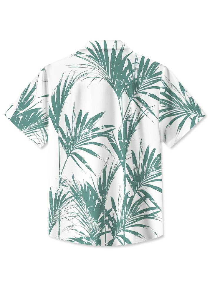 Summer Plant Leaves Vacation Hawaiian Shirt For Tropical Holidays, Resort Trips, And Relaxed Coastal Style