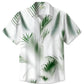 Tropical Summer Plant Leaves Vacation Hawaiian Shirt For Summer Vacation, Beach Travel, And Casual Wear