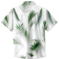Tropical Summer Plant Leaves Vacation Hawaiian Shirt For Summer Vacation, Beach Travel, And Casual Wear