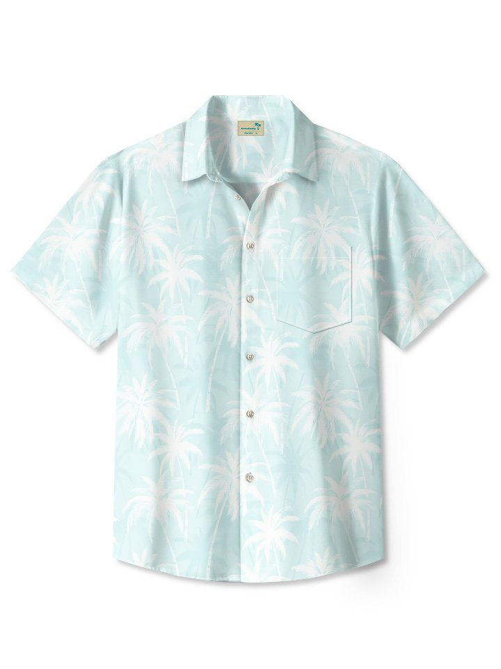 Tropical Summer Beach Coconut Tree Vacation Hawaiian Shirt For Summer Vacation, Beach Travel, And Casual Wear
