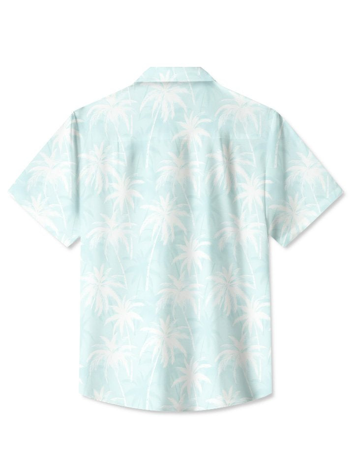 Tropical Summer Beach Coconut Tree Vacation Hawaiian Shirt For Summer Vacation, Beach Travel, And Casual Wear