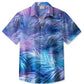 Tropical Summer Plant Leaves Beach Vacation Hawaiian Shirt For Summer Vacation, Beach Travel, And Casual Wear