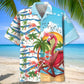 Summer Vacation Flamingo Hawaiian Shirt For Summer Vacation, Beach Travel, And Casual Wear