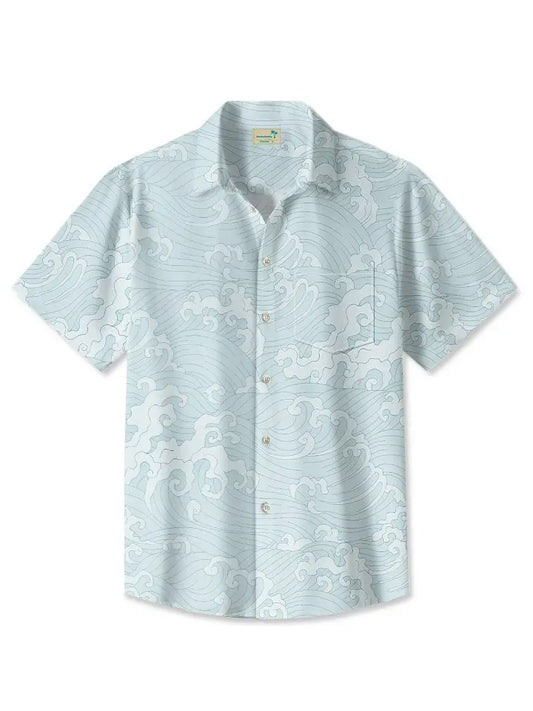 Summer Waves Fresh Beach Vacation Hawaiian Shirt For Coastal Travel, Casual Events, And Comfortable Summer Wear
