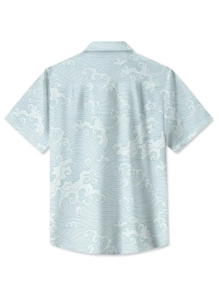 Summer Waves Fresh Beach Vacation Hawaiian Shirt For Coastal Travel, Casual Events, And Comfortable Summer Wear