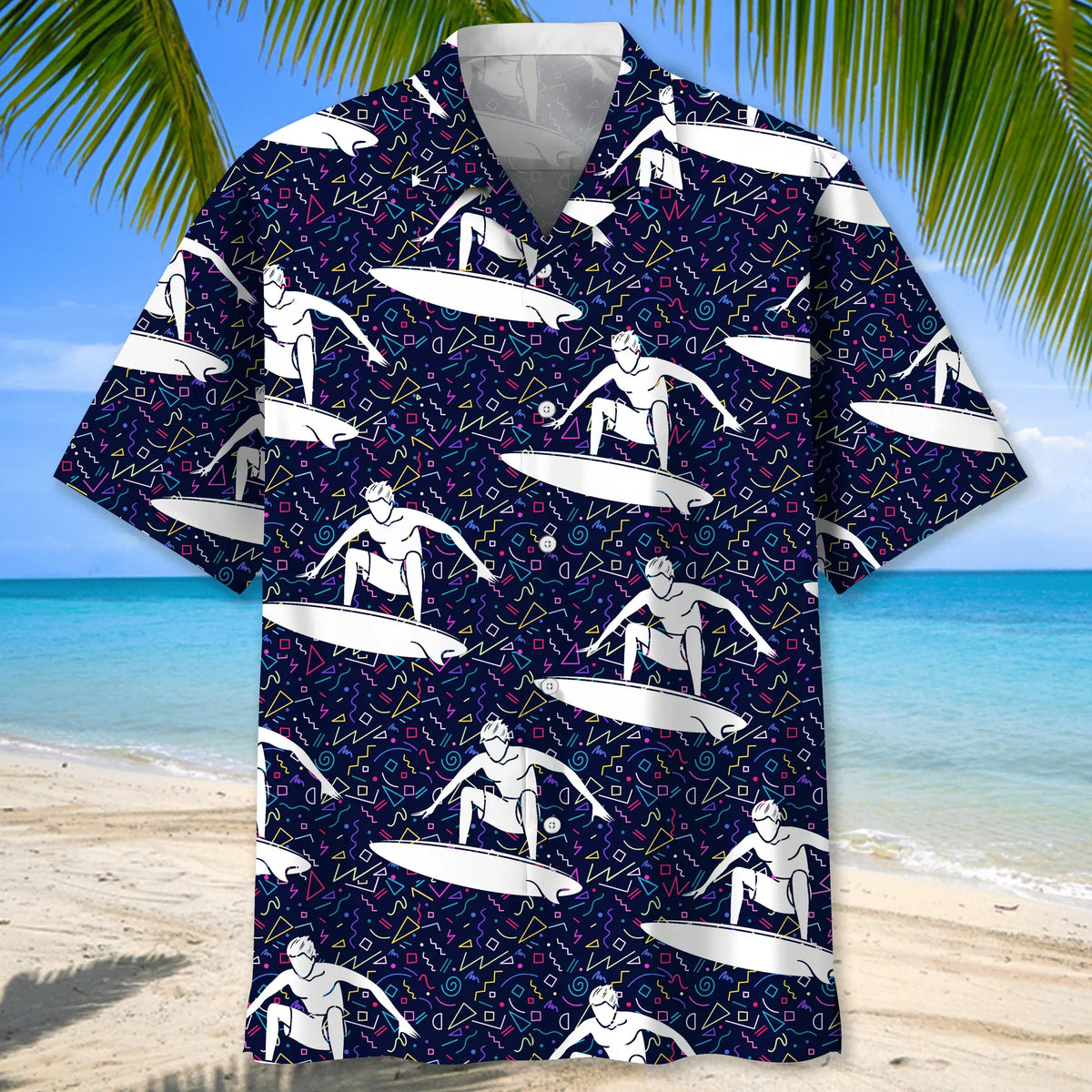 Colorful Surfing Hawaiian Shirt For Beach Days, Weekend Events, And Thoughtful Gift Giving