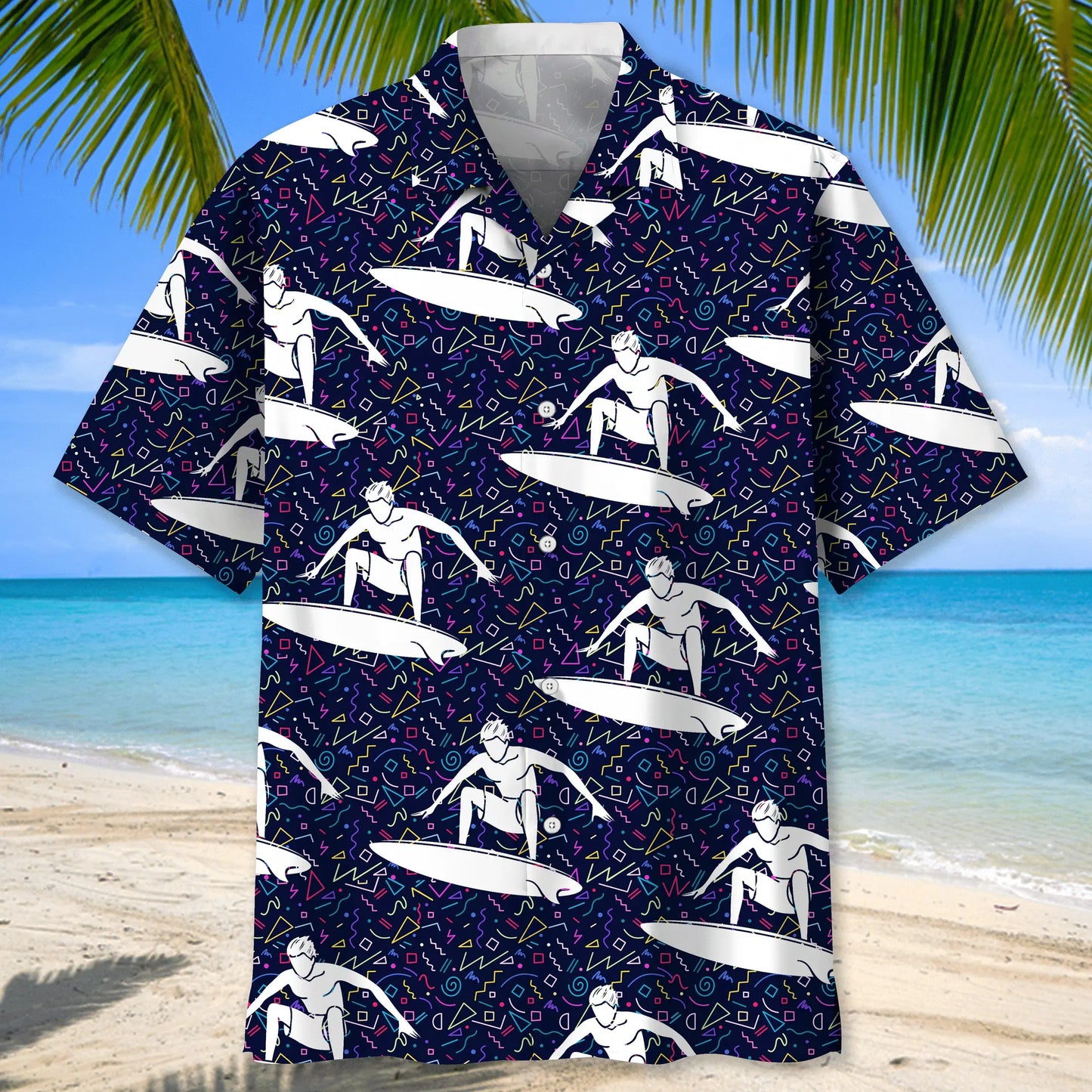 Colorful Surfing Hawaiian Shirt For Beach Days, Weekend Events, And Thoughtful Gift Giving