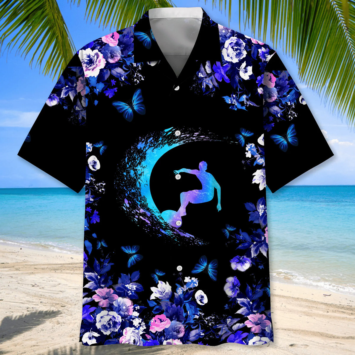 Surfing Nature Hawaiian Shirt For Tropical Holidays, Outdoor Gatherings, And Everyday Comfort