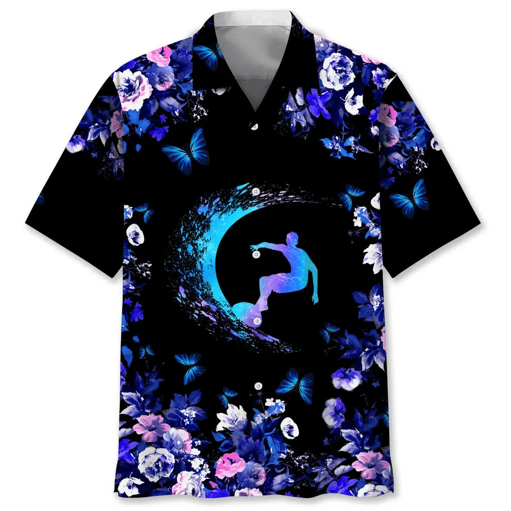 Surfing Nature Hawaiian Shirt For Tropical Holidays, Outdoor Gatherings, And Everyday Comfort