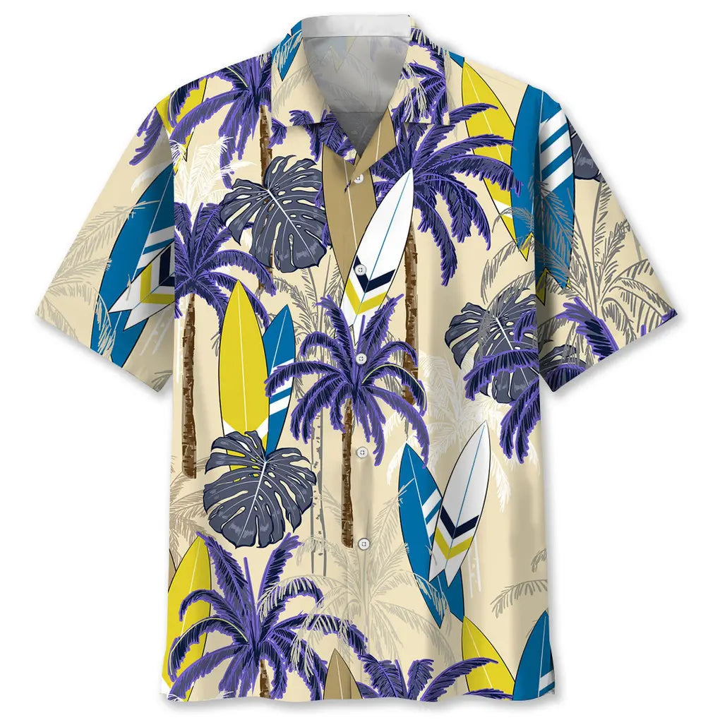 Surfing Palm Hawaiian Shirt For Beach Days, Weekend Events, And Thoughtful Gift Giving