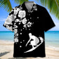 Surfing Rose Hawaiian Shirt For Active Holidays, Resort Trips, And Warm Weather Gatherings
