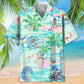 Tropical Surfing Skull Hawaiian Shirt For Tropical Holidays, Outdoor Gatherings, And Everyday Comfort