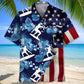 Tropical Surfing Flag Hawaiian Shirt For Resort Trips, Coastal Parties, And Warm Weather Style