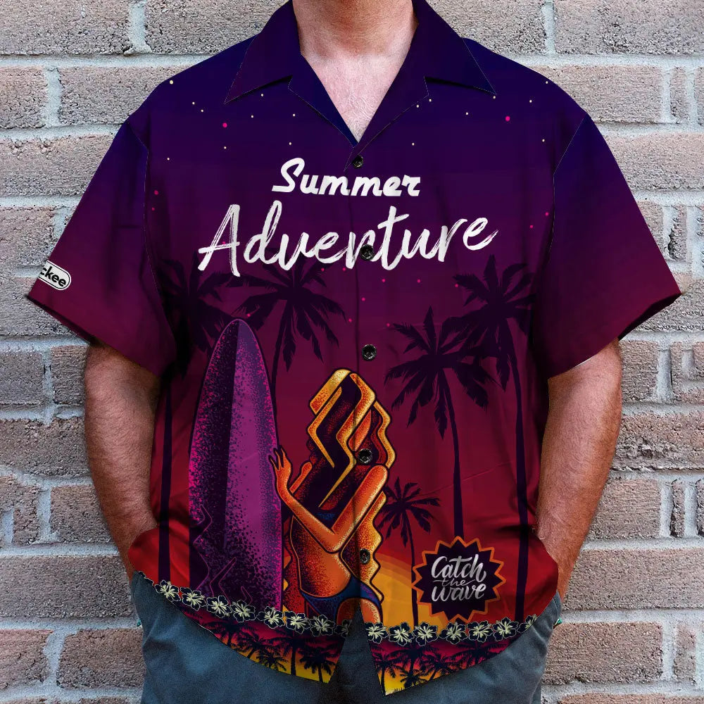 Island Summer Surfing Aloha Beach Hawaiian Shirt For Outdoor Adventures, Coastal Travel, And Comfortable Casual Style