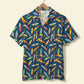 Island Summer Surfing Aloha Surfboard Hibiscus Pattern Hawaiian Shirt For Summer Vacation, Beach Travel, And Casual Wear
