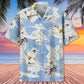 Floral Surfing White Hawaiian Shirt For Island Vacations, Resort Wear, And Relaxed Seasonal Style