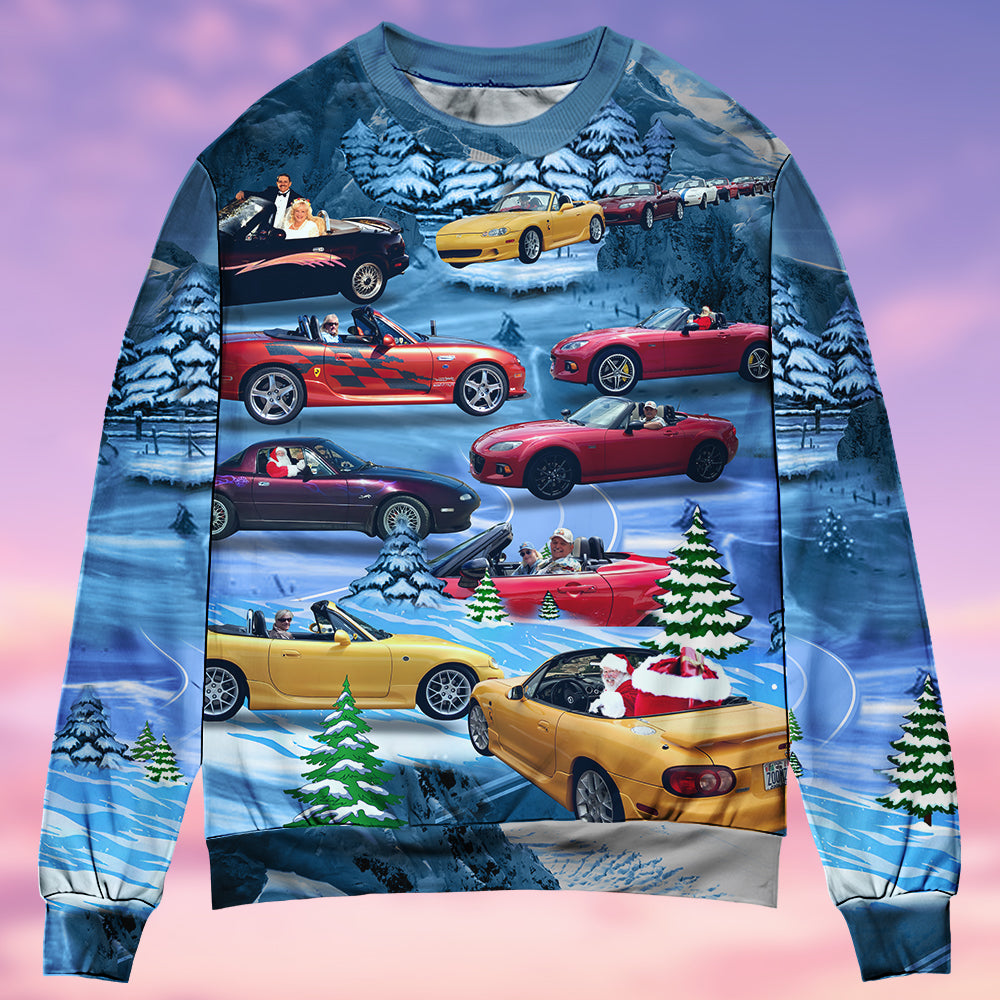 Compact Roadster Sports Car Enthusiast Sweater For Motorsport Fans Travel Parties And Relaxed Daily Outfits