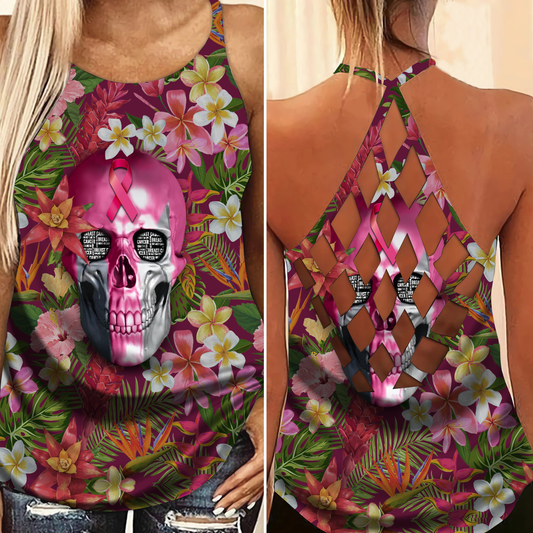 Cancer Believe Strength Hollow Tank Top For Awareness Gatherings And Daily Wear