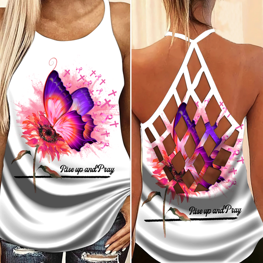 Cancer Believe Strength Hollow Tank Top For Community Activities And Comfort