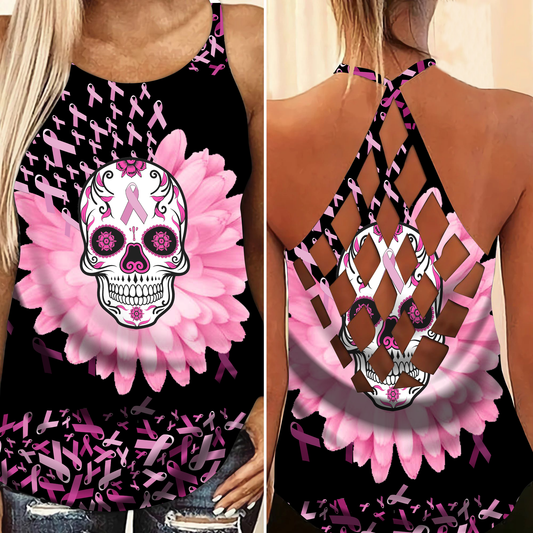 Cancer Believe Strength Hollow Tank Top For Community Events And Positive Support