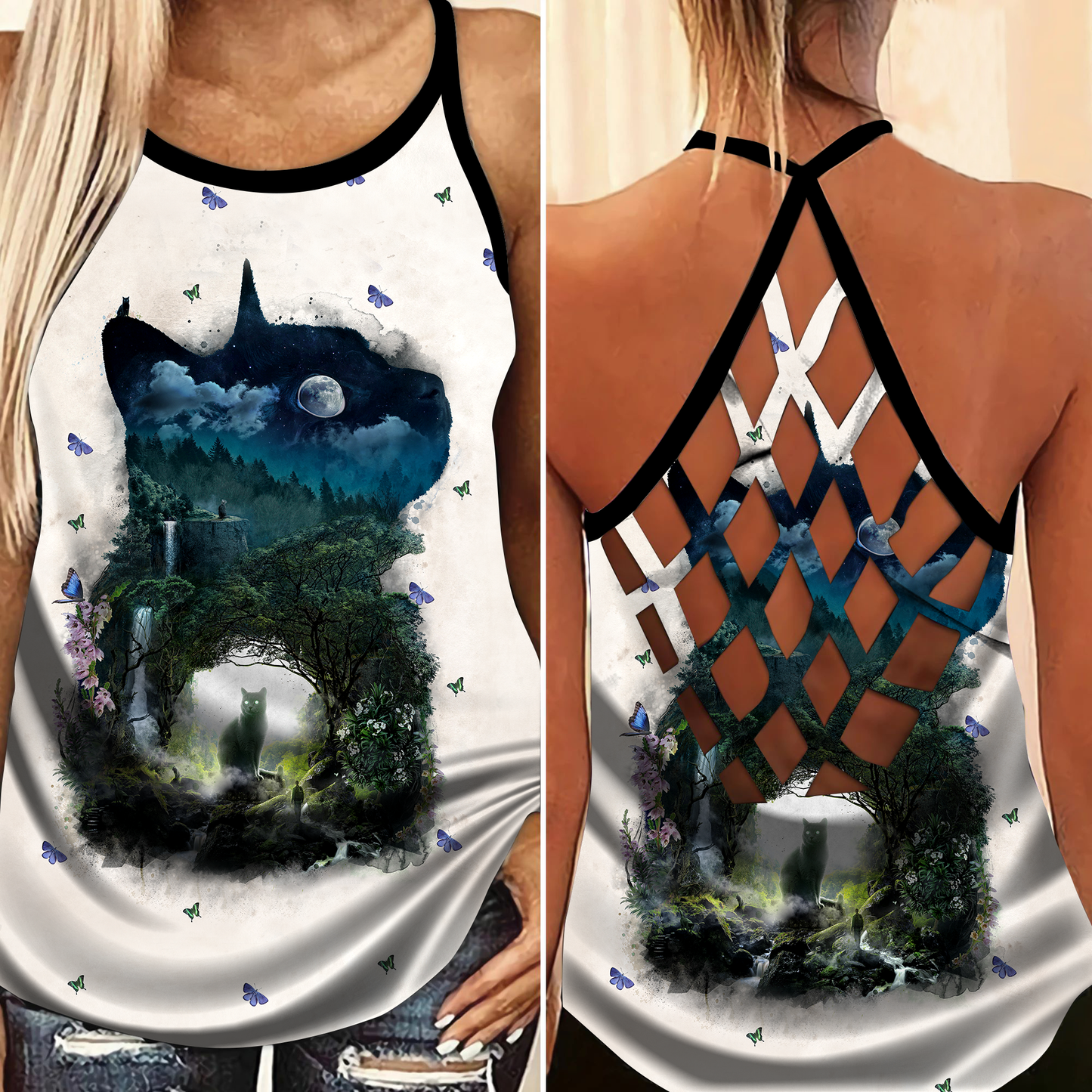 Cats Love Peaceful Summer Hollow Tank Top For Summer Outings And Everyday Comfort