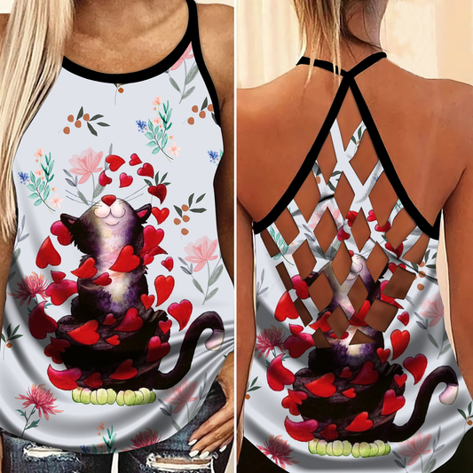 Cats Love Peaceful Summer Hollow Tank Top For Fitness Activities And Relaxed Style