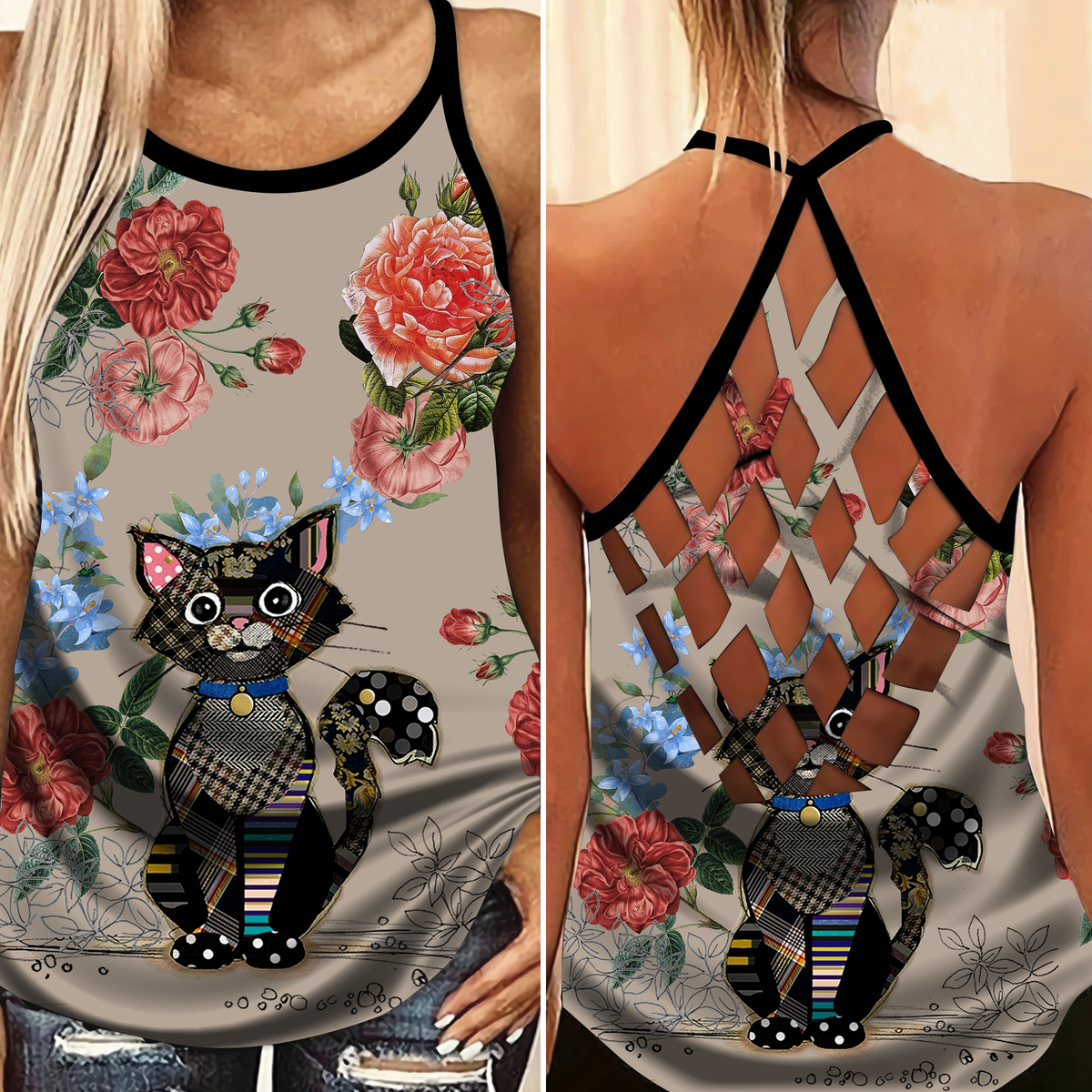 Cats Love Peaceful Summer Hollow Tank Top For Active Lifestyles And Weekend Style