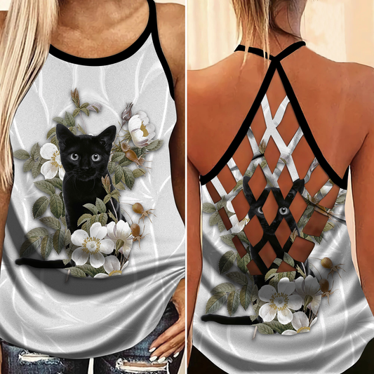Cats Love Peaceful Summer Hollow Tank Top For Fitness Sessions And Summer Events