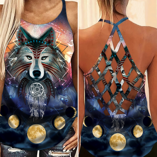 Native Wolf Dream Moon Hollow Tank Top For Yoga Workouts And Festival Wear