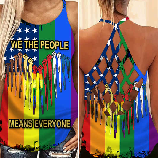 LGBT We The People Means Everyone Hollow Tank Top For Community Events And Positive Support