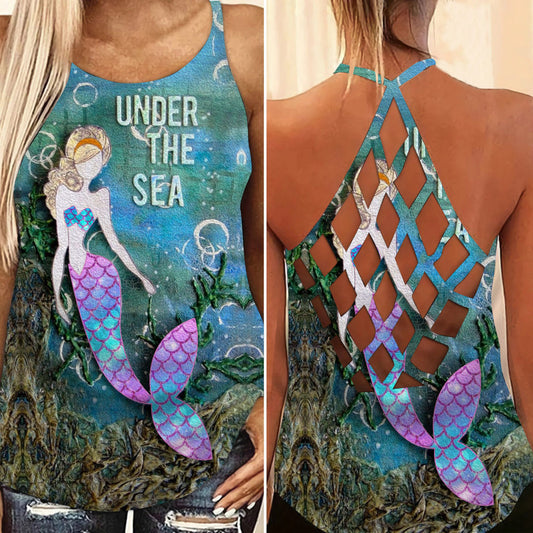 Mermaid Queen Ocean Love Hollow Tank Top For Ocean Lovers And Weekend Wear