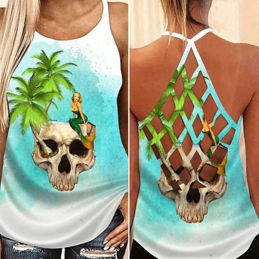 Mermaid Queen Ocean Love Hollow Tank Top For Beach Vacations And Casual Wear