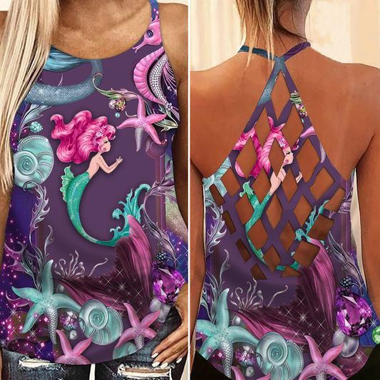 Mermaid Queen Ocean Love Hollow Tank Top For Resort Trips And Relaxed Style