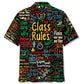Teacher Class Rules Hawaiian Shirt For Warm Weather Outing, Coastal Adventure, And Island Inspired Style