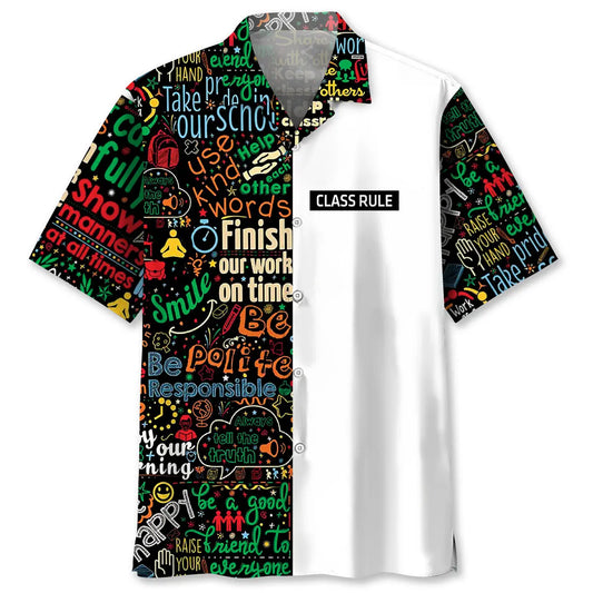 Teacher Class Rules Hawaiian Shirt For Island Adventure And Memorable Gifting