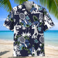 Tennis Blue Nature Hawaiian Shirt For Tropical Retreat, Beach Travel, And Casual Outdoor Style