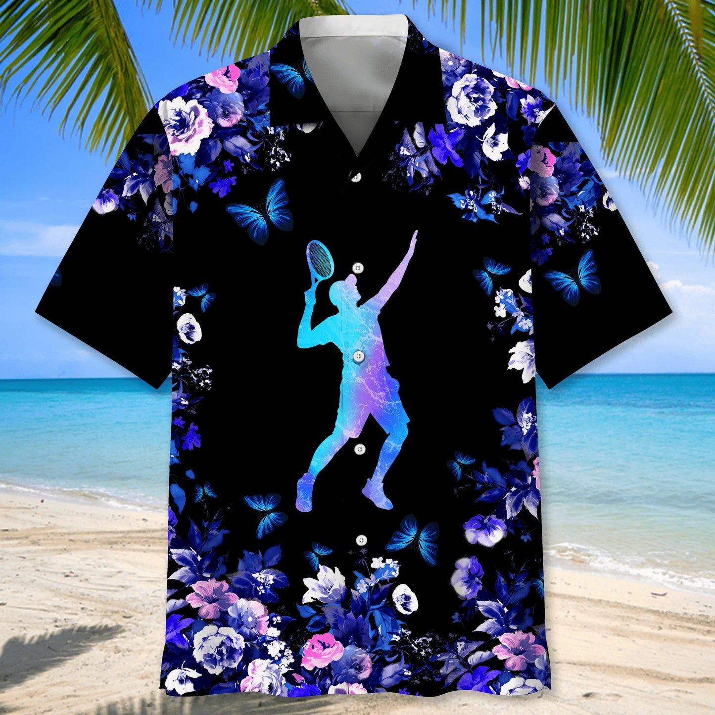 Tennis Nature Hawaiian Shirt For Summer Vacation, Beach Travel, And Casual Wear