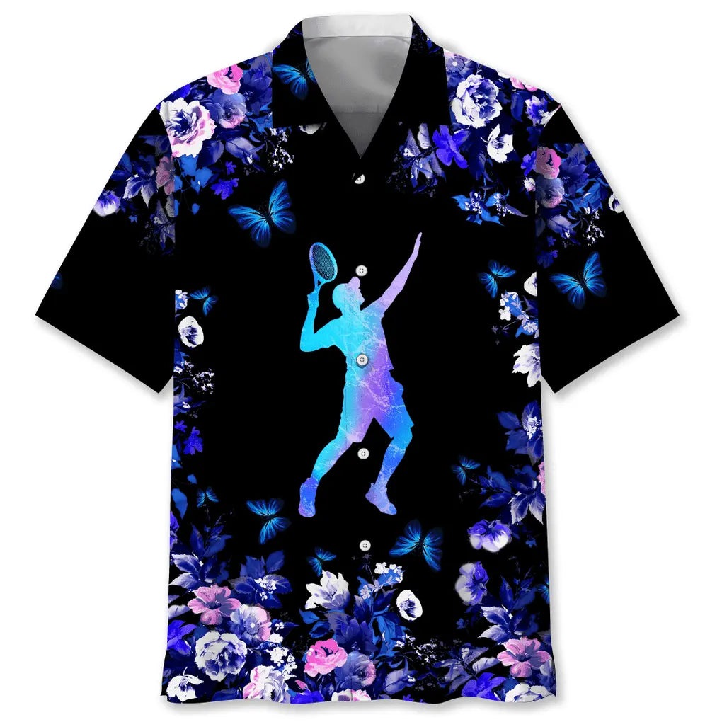 Tennis Nature Hawaiian Shirt For Summer Vacation, Beach Travel, And Casual Wear