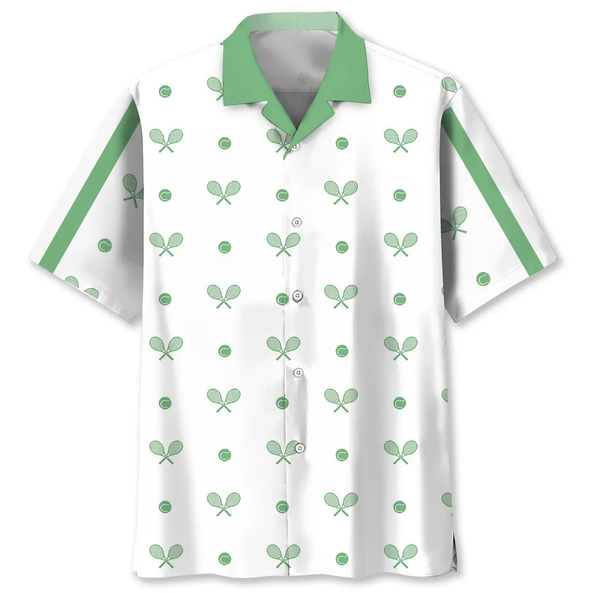 Tennis Creative Pattern Hawaiian Shirt For Resort Trips, Coastal Parties, And Warm Weather Style