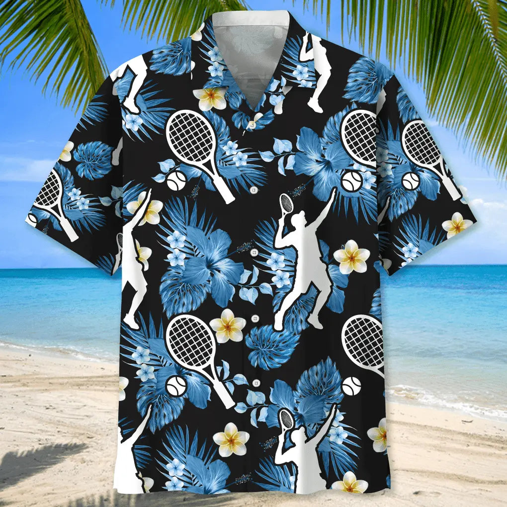 Tennis Nature Hawaiian Shirt For Tropical Holidays, Outdoor Gatherings, And Everyday Comfort