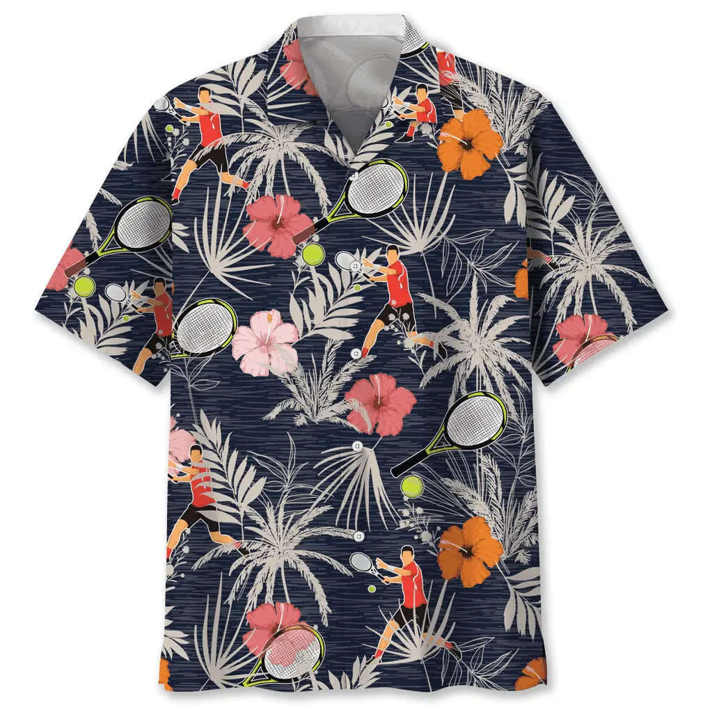 Tennis Nature Hawaiian Shirt For Resort Trips, Coastal Parties, And Warm Weather Style