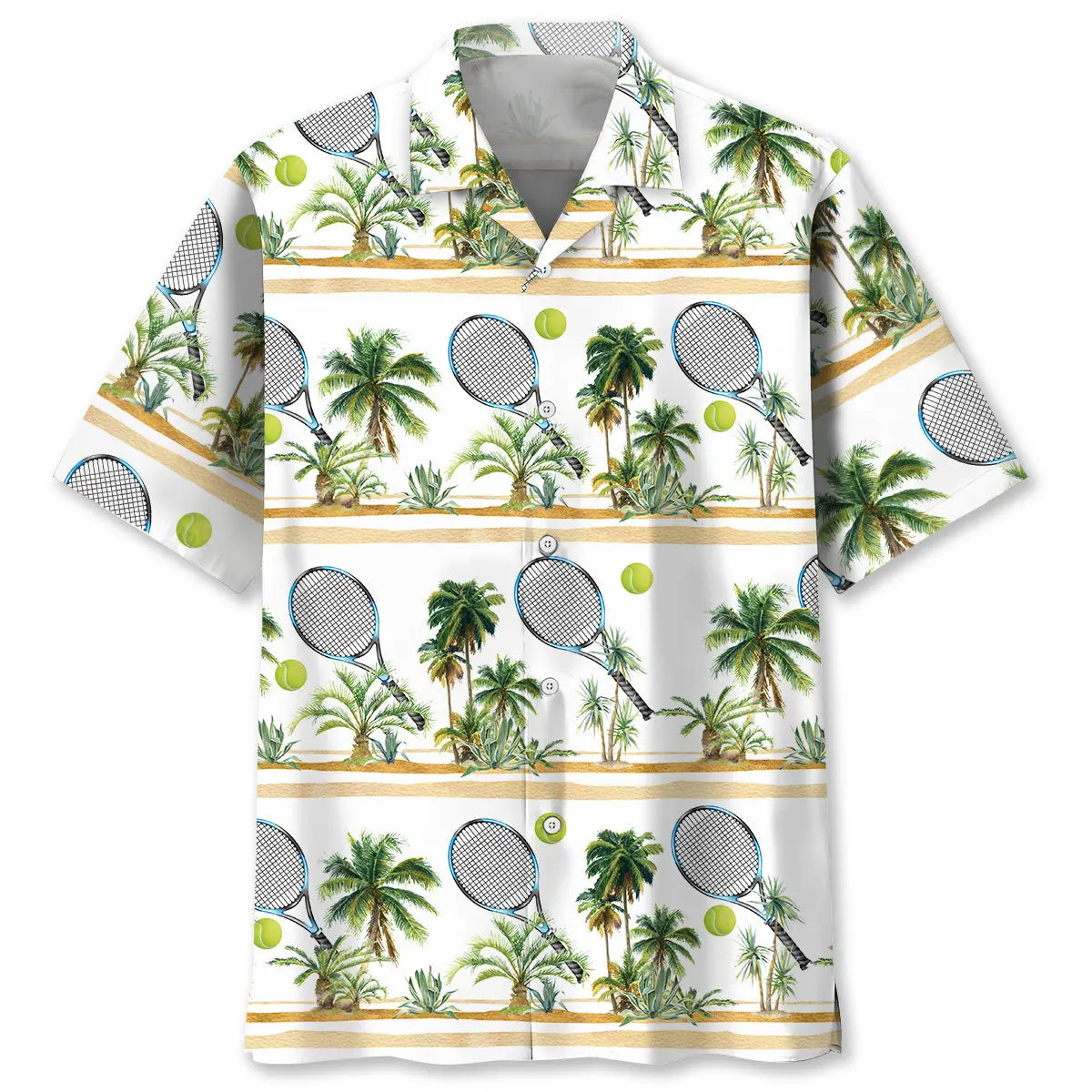 Tropical Tennis Hawaiian Shirt For Tropical Holidays, Outdoor Gatherings, And Everyday Comfort